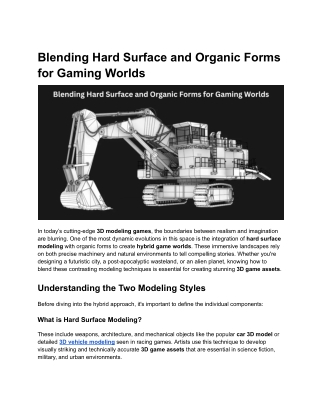 Blending Hard Surface and Organic Forms for Gaming Worlds