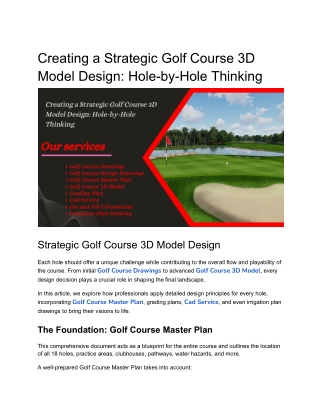 Creating a Strategic Golf Course Layout Design_ Hole-by-Hole Thinking