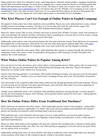 Why Kiwi Players Can't Get Enough of Online Pokies