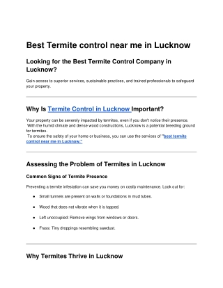 blog _ Best Termite control near me in Lucknow