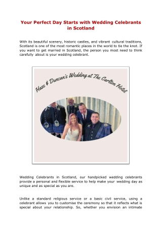 Your Perfect Day Starts with Wedding Celebrants in Scotland