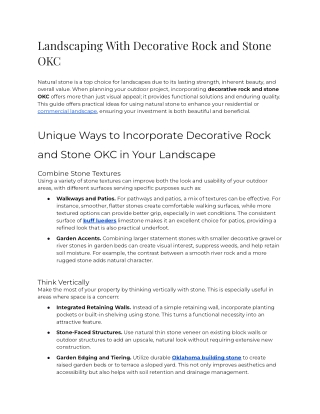 Landscaping With Decorative Rock and Stone OKC