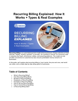Recurring Billing Explained: How It Works   Types & Real Examples