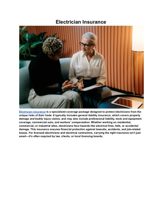 Electrical Contractors Insurance