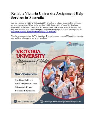 Reliable Victoria University Assignment Help Services in Australia