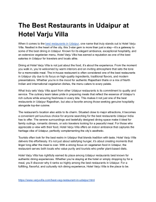 The Best Restaurants in Udaipur