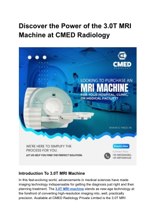 3.0T MRI Machine