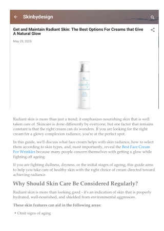 Get and Maintain Radiant Skin The Best Options For Creams that Give A Natural Glow