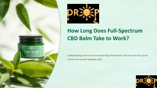 How Long Does Full-Spectrum CBD Balm Take to Work