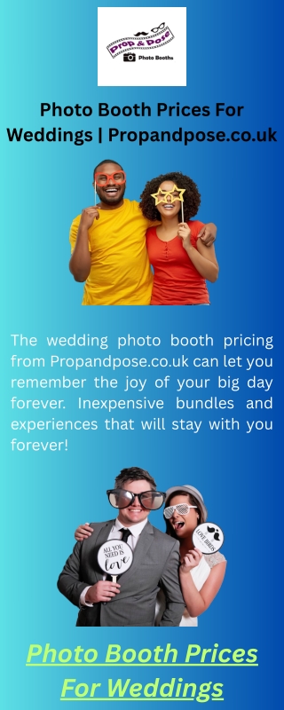 Photo Booth Prices For Weddings | Propandpose.co.uk