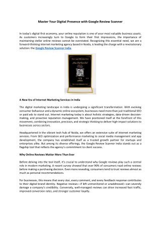 Master Your Digital Presence with Google Review Scanner