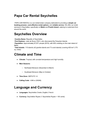 papa car rental pdf