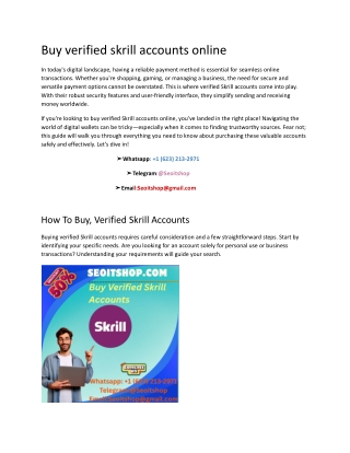 Buy verified skrill accounts online