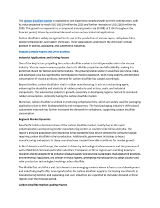 Carbon Disulfide Market to Expand as Industrial Applications Continue to Rise