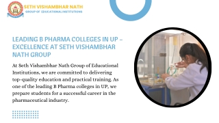 Trusted Choice for B Pharma Colleges in UP