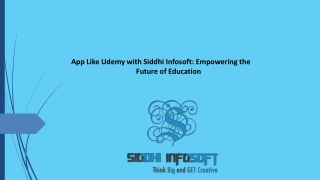 App Like Udemy with Siddhi Infosoft