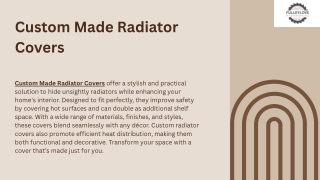 Enhance Your Home with Custom Made Radiator Covers
