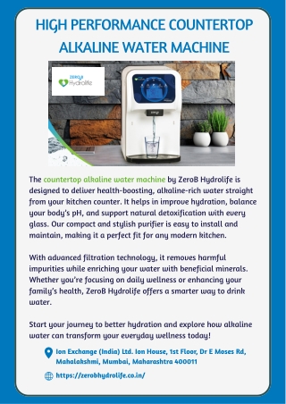 High Performance Countertop Alkaline Water Machine