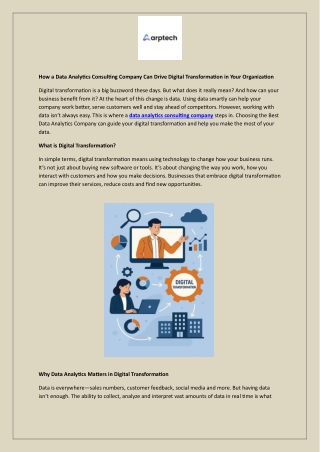 How a Data Analytics Consulting Company Can Drive Digital Transformation in Your Organization