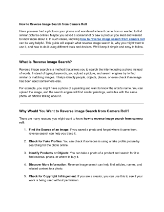 how to reverse image search from camera roll