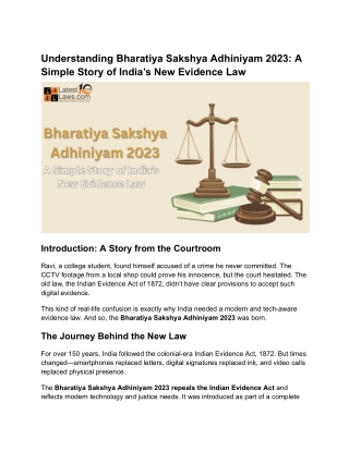 Bharatiya Sakshya Adhiniyam 2023_ India’s New Evidence Law