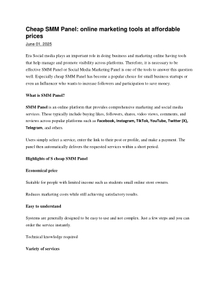 Cheap SMM Panel online marketing tools at affordable prices