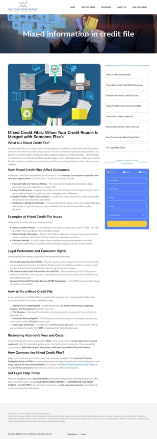 Credit Report Mistakes: Fixing Mixed Files and Protecting Your Financial Future