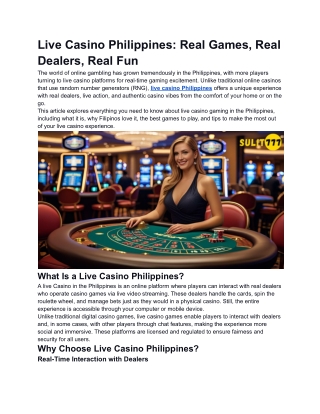 Live Casino Philippines