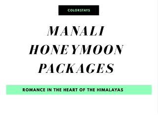 Manali Honeymoon Packages