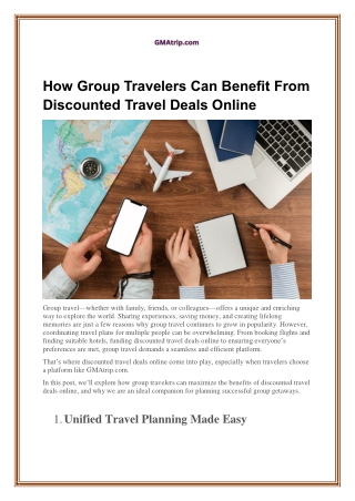 How Group Travelers Can Benefit From Discounted Travel Deals Online