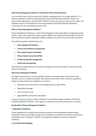 Why Privacy Management Software Is Essential for Data