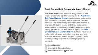 Push Series Butt Fusion Machine 160 mm