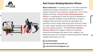 Butt Fusion Welding Machine 160mm