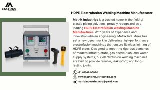 HDPE Electrofusion Welding Machine Manufacturer
