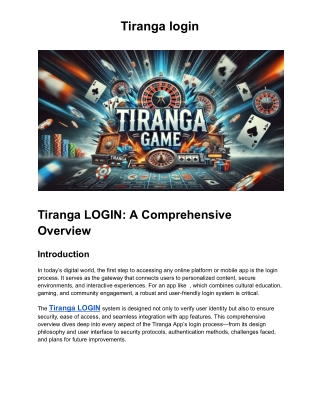 tiranga login