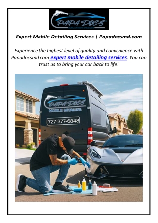 Expert Mobile Detailing Services | Papadocsmd.com