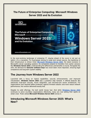 Microsoft Windows Server 2025 and Its Evolution