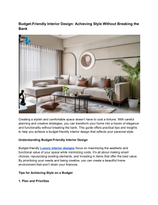 Budget-Friendly Interior Design_ Achieving Style Without Breaking the Bank