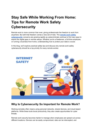 Stay Safe While Working From Home_ Tips for Remote Work Safety Cybersecurity