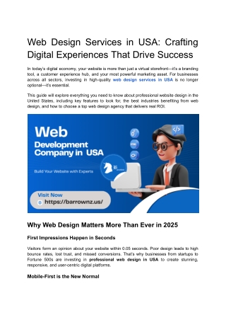 Web Design Services in USA_ Crafting Digital Experiences That Drive Success