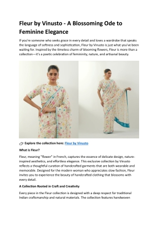 Fleur by Vinusto - A Blossoming Ode to Feminine Elegance