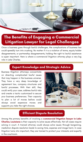 The Benefits of Engaging a Commercial Litigation Lawyer for Legal Challenges