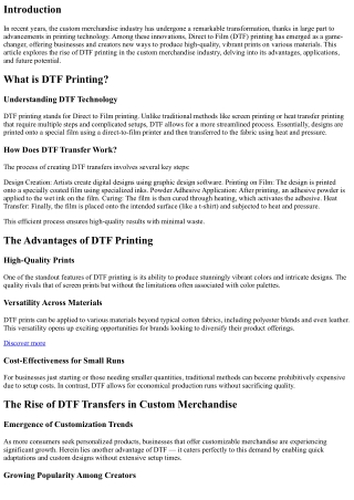 The Rise of DTF Printing in the Custom Merchandise Industry