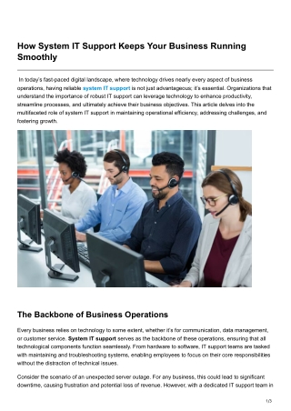 How System IT Support Keeps Your Business Running Smoothly
