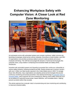 Enhancing Workplace Safety with Computer Vision_ A Closer Look at Red Zone Monitoring