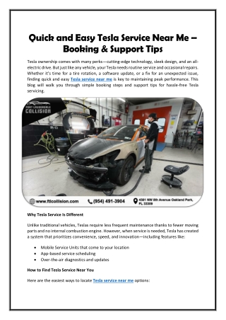 Quick and Easy Tesla Service Near Me – Booking & Support Tips