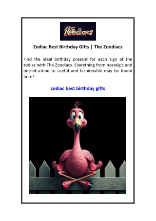 Zodiac Best Birthday Gifts  The Zoodiacs