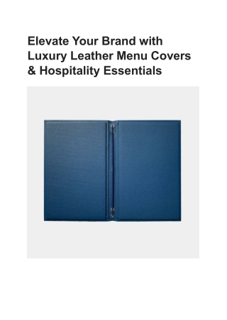 Elevate Your Brand with Luxury Leather Menu Covers - PDF