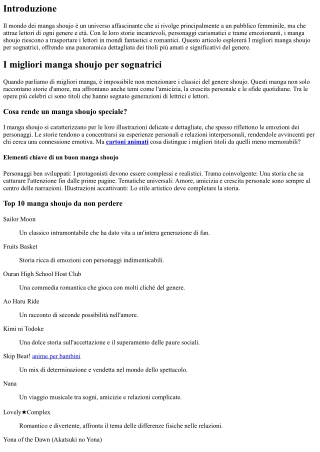 I migliori manga shoujo per sognatrici