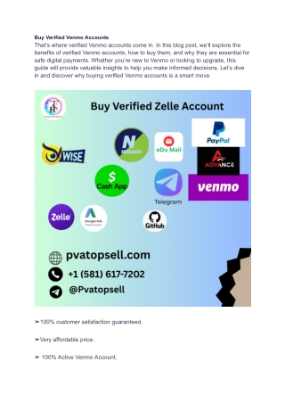 Buy Verified Venmo Accounts